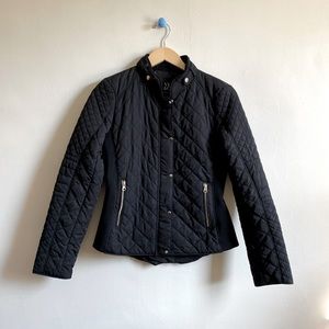 NY&Co Black Quilted Zip up Jacket XS